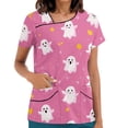 thumbnail image 1 of Nurse Shirts for Women, Classic Fit V-Neck Short Sleeve Scrub Top with 2 Pockets & Soft Fabric Stretch Printed Scrubs Medical Nursing Uniforms Wicking Healthcare Women V Neck Pink 3Xl, 1 of 5