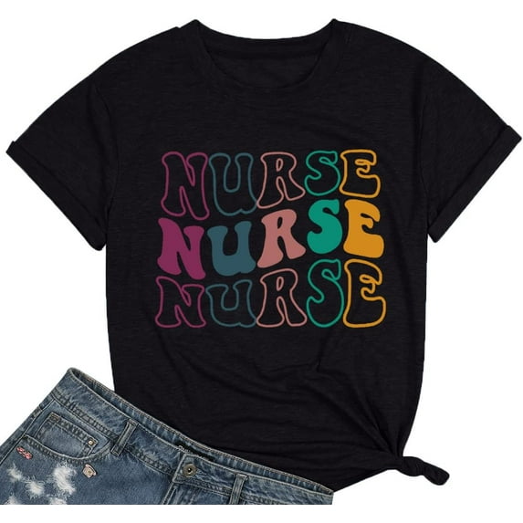 Nurse Shirts for Women Nurse Gift Tee Nursing School Tops Casual Short Sleeve Inspirational T Shirts