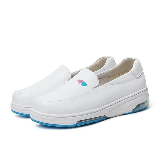 Nurse Shoes for Women Breathable Leather Upper Medical Work Shoes – Lightweight & Slip-Resistant Nursing Shoes for Healthcare Workers – Comfortable Support for Long Shifts