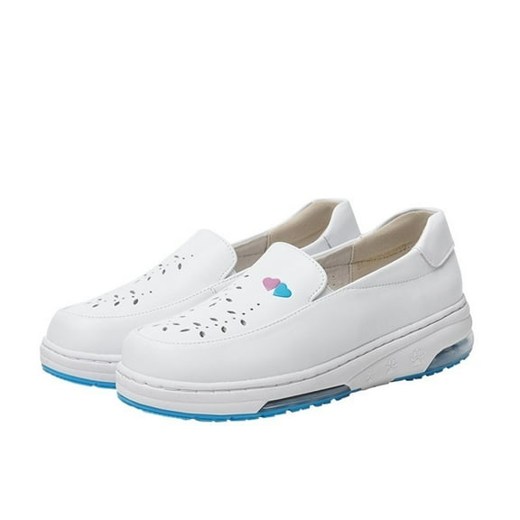 Nurse Shoes for Women Breathable Leather Upper Medical Work Shoes – Lightweight & Slip-Resistant Nursing Shoes for Healthcare Workers – Comfortable Support for Long Shifts