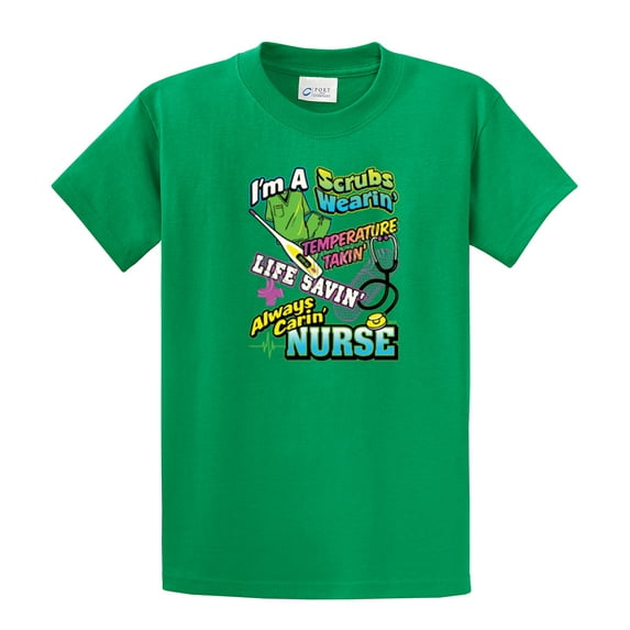 Nurse Short Sleeve T-shirt I'm A Scrubs Wearin' CNA Assistant Plus Funny Tee Shirt Humorous Cute Unisex Tee Shirt'-Kelly-Small
