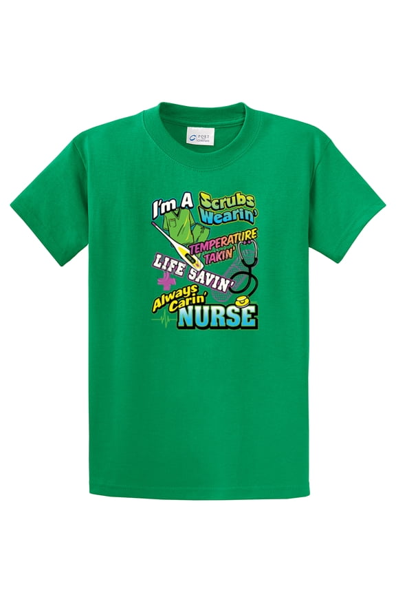 Nurse Short Sleeve T-shirt I'm A Scrubs Wearin' CNA Assistant Plus Funny Tee Shirt Humorous Cute Unisex Tee Shirt'-Kelly-XXXL