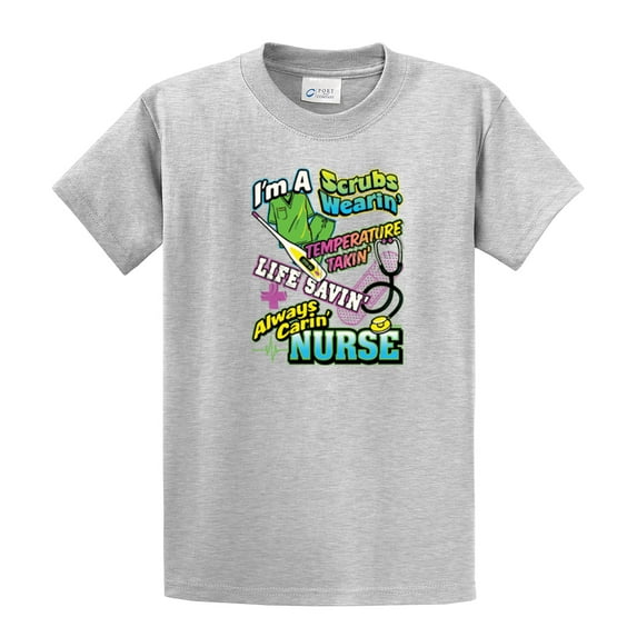 Nurse Short Sleeve T-shirt I'm A Scrubs Wearin' CNA Assistant Plus Funny Tee Shirt Humorous Cute Unisex Tee Shirt'-Lightgrey-XXXL