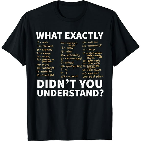 Nurse Shorthand Shirt, Nurse or Nursing Student T-Shirt T-Shirt Black Large