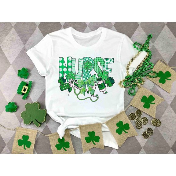 Nurse St Patricks Day Shirt, ICU Nurse Shirt, St Patricks Day Shirt, Shamrock Shirt, ER RN Nicu Icu Peds L&D St Patricks Day Nurse Gifts Tshirt All Size S-5XL