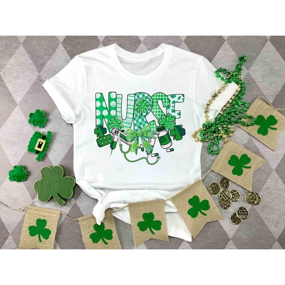 Nurse St Patricks Day Shirt, ICU Nurse Shirt, St Patricks Day Shirt, Shamrock Shirt, ER RN Nicu Icu Peds L&D St Patricks Day Nurse Gifts Tshirt All Size S-5XL