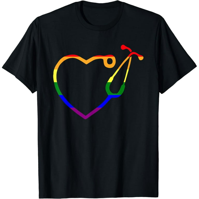 Nurse Stethoscope I Love Nurses Rainbow T-Shirt Nurse Stethoscope I Love Nurses Rainbow T-Shirt