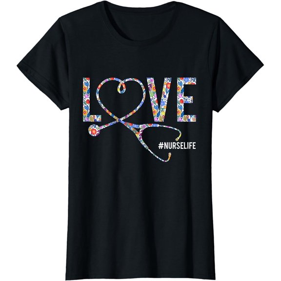 Nurse Stethoscope Nursery Valentines Day Gift Nurse T-Shirt