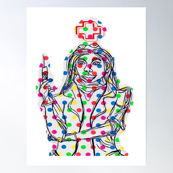 Nurse Sticker Poster Wall Art, Modern Wall Decor, 8x12 UNFRAMED