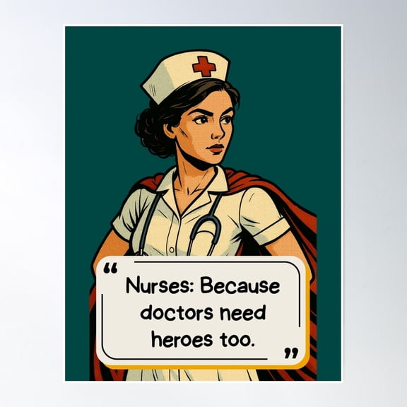 Nurse Superhero – Vintage Comic Style Quote For Nurses Poster Wall Art, Modern Wall Decor, 24x36 UNFRAMED