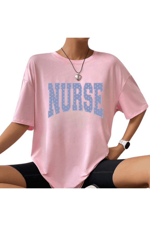 Nurse T Shirt for Women, Polka Dot Nursing Graphic Tee, Cute Healthcare Tshirt, Registered Nurse Gift for Medical Workers