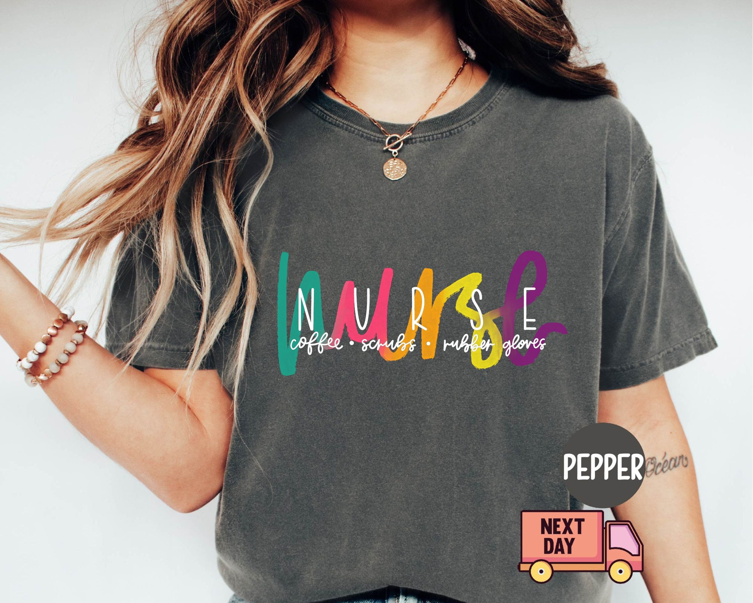 Nurse T Shirts, Coffee Scrubs Rubber Gloves Shirts, Nurse Life Shirts