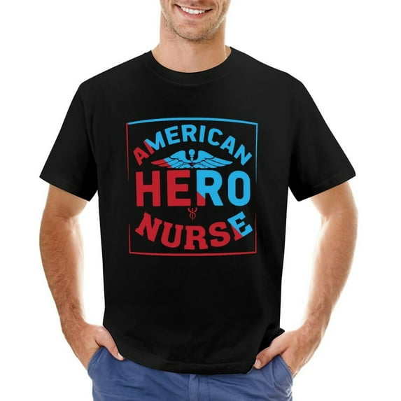 Nurse T-shirt Design Newest And Unique Men’s Graphic T-shirt Vintage Short Sleeve Sport Tee Black XL