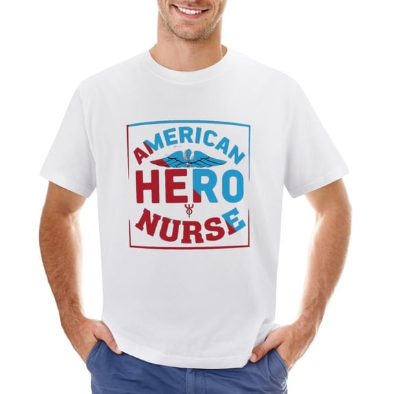Nurse T-shirt Design Newest And Unique Vintage T-shirt Mens Cotton Classic Crewneck Short Sleeve Tees Unisex White 4XL