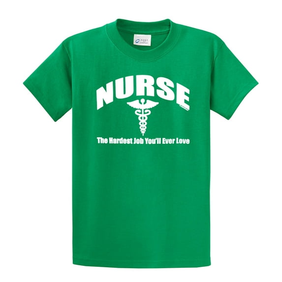 Nurse T-shirt Nursing the Hardest Job You Will Ever Love RN LPN CNA Hospital Tee Unisex Shirt-Kelly-XL
