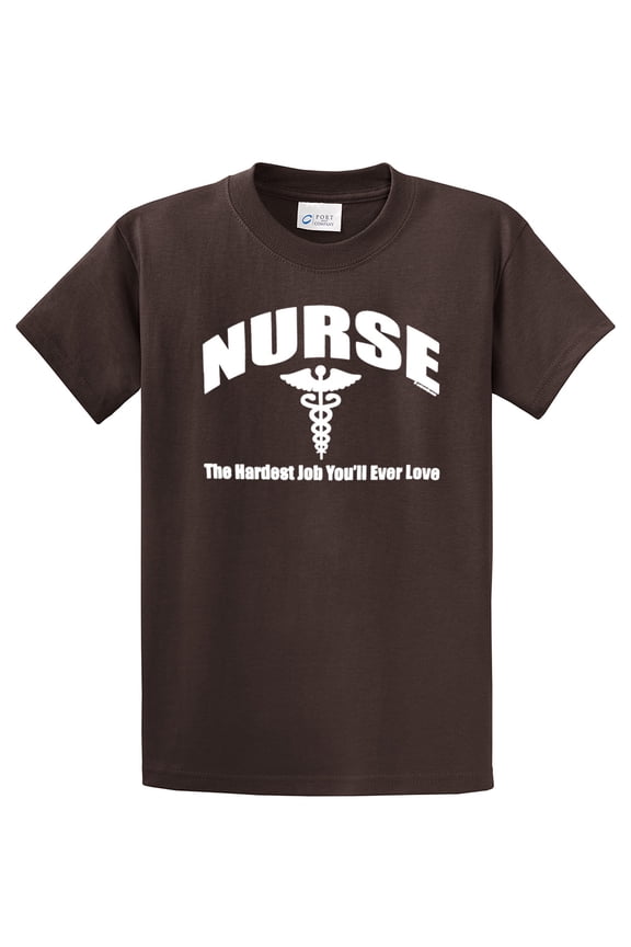 Nurse T-shirt Nursing the Hardest Job You Will Ever Love RN LPN CNA Hospital Tee Unisex Shirt-brown-4xl