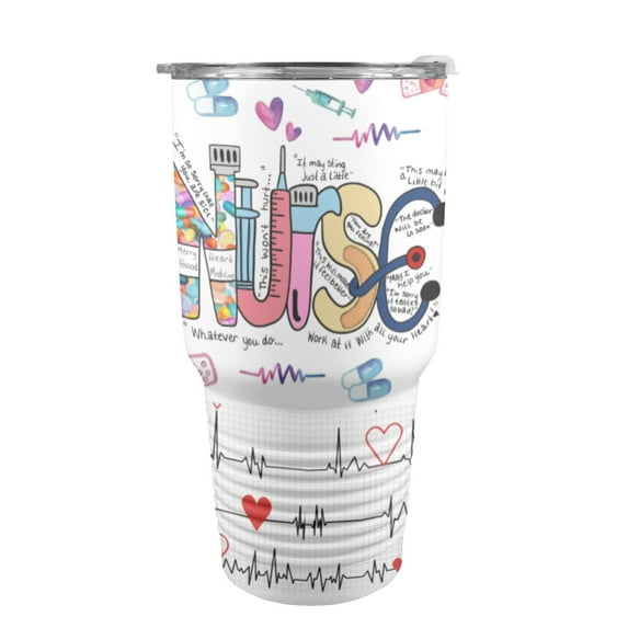 Nurse T-shirt with matching tumbler (Size:One Size; Style:30oz Nurse Tumbler, Tumbler, Nurse Tumbler 30oz Insulated Stainless Steel Mobile Tumbler;)