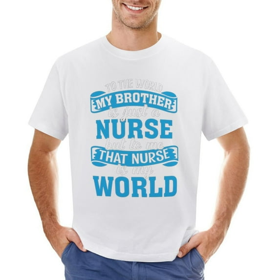 Nurse T-shirts Vintage T-shirt Mens Cotton Classic Crewneck Short Sleeve Tees Unisex White 4XL
