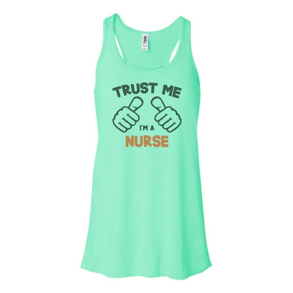 "Nurse Tank Top, Trust Me I'm A Nurse, Nurse Racerback, Soft Bella Canvas, Sublimation, Nurse Racerback, Gift For Nurse, Nurse Graduate, Mint , EXTRA SMALL"
