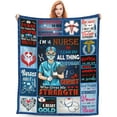 thumbnail image 1 of Nurse Throw Blanket Nurse Presents for Women New Nurses Nursing Student School Presens Nurse Practitioner Graduation Appreciation Educator Presens Birthday Christmas Retirement Presents for Nurse, 1 of 6