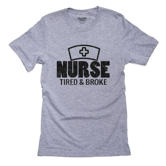 Nurse Tired & Brooke Cross Men's Grey T-Shirt