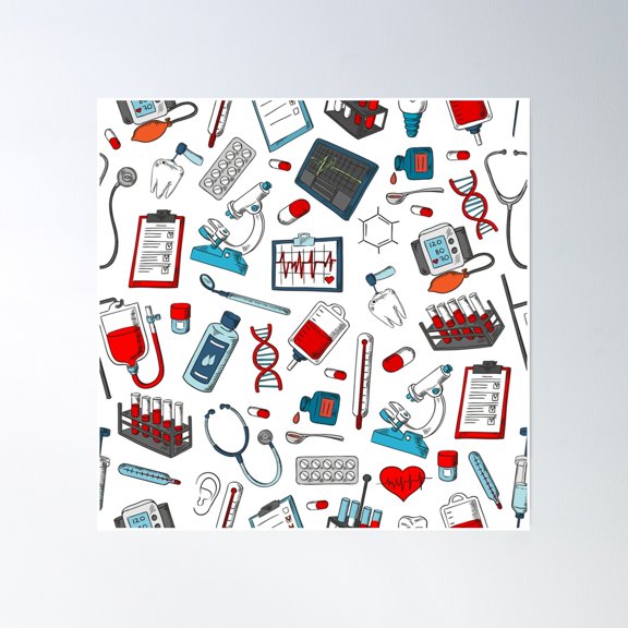 Nurse Tools Poster Wall Art, Modern Wall Decor, 30x30 UNFRAMED