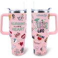 thumbnail image 1 of Nurse Tumbler 40 oz Tumbler with Handle and Straw Lid Leak Proof - Nurse Gifts for Women Mom Nurses Day - Birthday Gifts for Women Travel Coffee Mug Insulated for Hot Cold Ice, 1 of 6