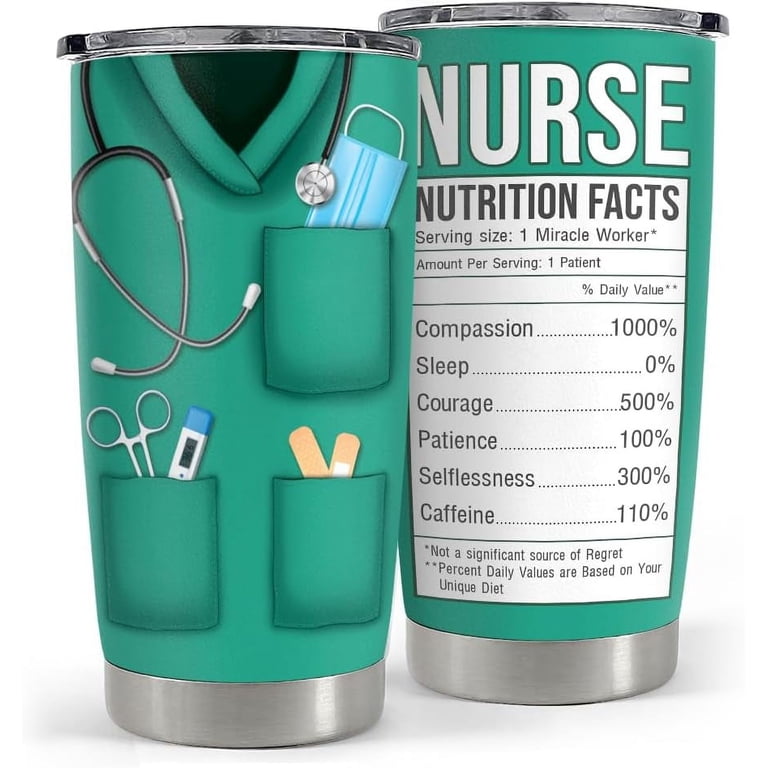 Nurse Tumbler Cup - Nurse Nutritional Facts Travel Coffee Mug Gift - 20oz  Tumblers Nurse Gifts for Birthday, Christmas, Appreciation Week, Nursing  School Graduation for Nurses, Practitioners - Walmart.com