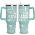 thumbnail image 1 of Nurse Tumbler with Handle & Straw - 40 oz Coffee Mug Gift for Women, Graduation, Appreciation, Nurses Week, 1 of 7