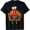 thumbnail image 1 of Nurse Turkey Thanksgiving Scrub Top For Nurses Fall Women T-Shirt, 1 of 3