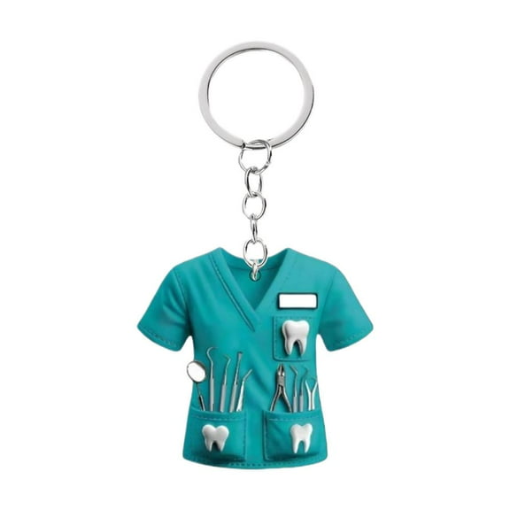 Nurse Uniform Keychain 2D Flat Acrylic Creative Pendant Home Decoration.