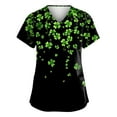 thumbnail image 1 of Nurse Uniforms for Women 2025 Irish Shamrock Printed V Neck Breathable Workwear Shirt Short Sleeve Professionals Soft Stretch St. Patrick's Day T-Shirts with Pockets, 1 of 4