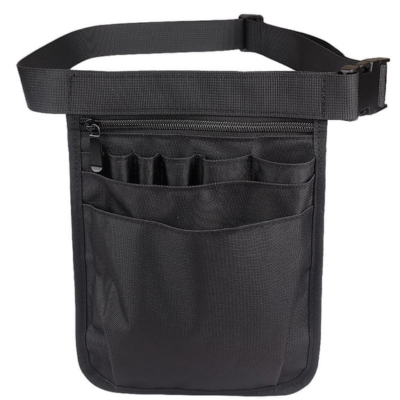 Nurse Utility Organizer Belt Fanny Pack Hip Bag Waist Pack Pouch Case for Medical Scissors Care Kit Tool (black)