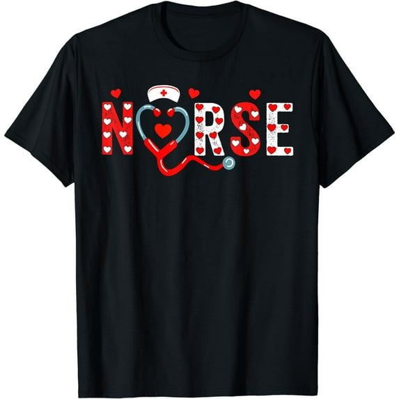 Nurse Valentines Day Shirt Valentine Scrub Tops Women Men T-Shirt