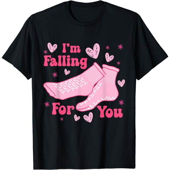Nurse Valentines Slip Socks I'm Falling For You Women Scrubs T-Shirt