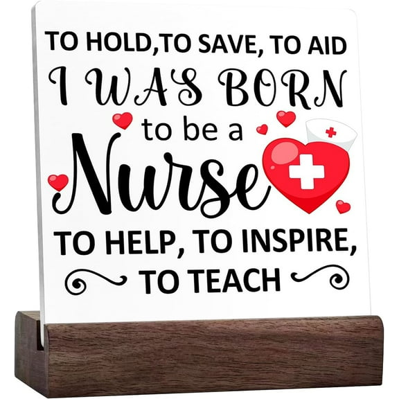 Nurse Week Gift Ideas,Funny Nurse Office Desk Decor,Best Nurse Practitioner Gifts,Nurse Appreciation Gifts,I Was Born To Be A Nurse Ceramic Table Sign