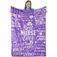 thumbnail image 1 of Nurse Week Gifts for Women, Purple Throw for Nurses, Thank You Appreciation Blanket 50 x 65 for The Best Nurse Ever, 1 of 6