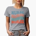 thumbnail image 1 of Nurse Word, Medical Profession Themed, Groovy Retro Wavy Text Merch Gift, Heather Grey T-Shirt, Medium, 1 of 5