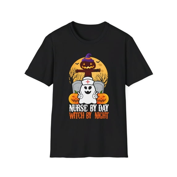 Nurse by Day Witch by Night Halloween T-Shirt