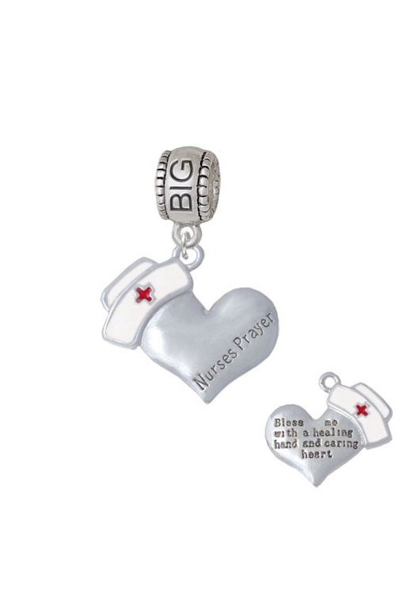 Nurse's Prayer Heart - Healing Hand - Big Sister Charm Bead