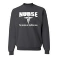 thumbnail image 1 of Nurse the Hardest Job You'll Ever Love | Mens Pop Culture Crewneck Graphic Sweatshirt, Charcoal, Large, 1 of 3