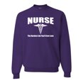 thumbnail image 1 of Nurse the Hardest Job You'll Ever Love | Mens Pop Culture Crewneck Graphic Sweatshirt, Purple, Small, 1 of 3