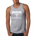 thumbnail image 1 of Nurse the Hardest Job You'll Ever Love | Mens Pop Culture Graphic Tank Top, Heather Grey, Large, 1 of 3