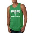 thumbnail image 1 of Nurse the Hardest Job You'll Ever Love | Mens Pop Culture Graphic Tank Top, Kelly, X-Large, 1 of 3