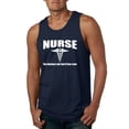 thumbnail image 1 of Nurse the Hardest Job You'll Ever Love | Mens Pop Culture Graphic Tank Top, Navy, Large, 1 of 3