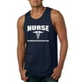 thumbnail image 1 of Nurse the Hardest Job You'll Ever Love | Mens Pop Culture Graphic Tank Top, Navy, Small, 1 of 3