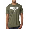 thumbnail image 1 of Nurse the Hardest Job You'll Ever Love | Mens Pop Culture Premium Tri Blend T-Shirt, Military Green, Small, 1 of 3