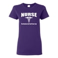 thumbnail image 1 of Nurse the Hardest Job You'll Ever Love | Womens Pop Culture Graphic T-Shirt, Purple, Medium, 1 of 3