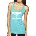 thumbnail image 1 of Nurse the Hardest Job You'll Ever Love | Womens Pop Culture Premium Tri-Blend Racerback Tank Top, Tahiti Blue, Large, 1 of 3