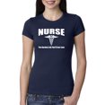 thumbnail image 1 of Nurse the Hardest Job You'll Ever Love | Womens Pop Culture Slim Fit Junior Tee, Navy, Large, 1 of 3